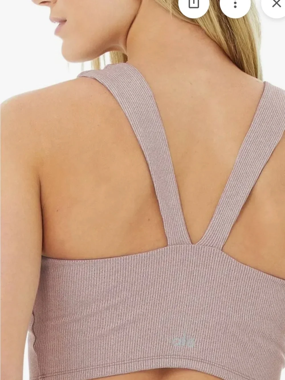 ALO Yoga Alosoft Ribbed Chic Bra Tank in Taupe